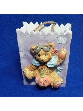 Cherished Teddies Trick or Treat Halloween Purple Bag Figurine Enesco 141879